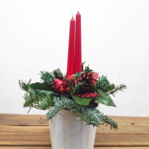 Arranjo Natal C/ Vaso Branco