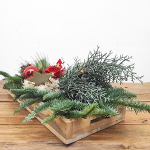 Arranjo Natal C/ Tabuleiro em Madeira