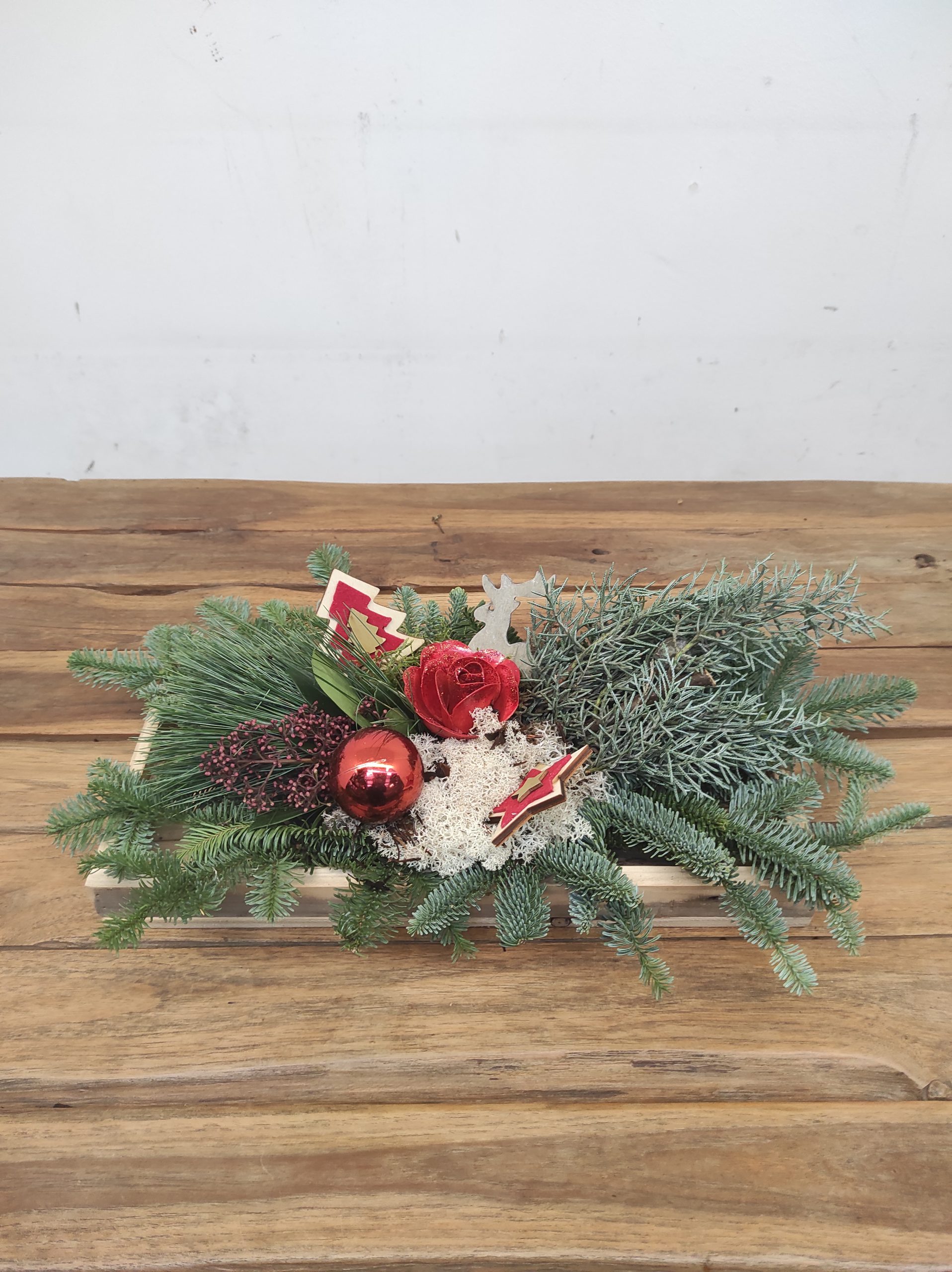 Arranjo Natal C/ Tabuleiro em Madeira - Image 2