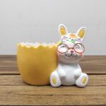 Vaso de Cerâmica - Coelho Amarelo
