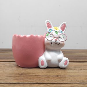 Vaso de Cerâmica - Coelho Rosa