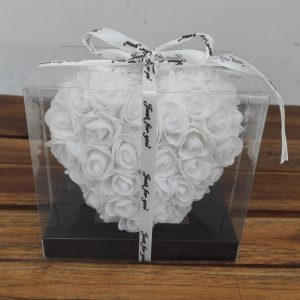 Coração em Rosas de Espuma - Branco